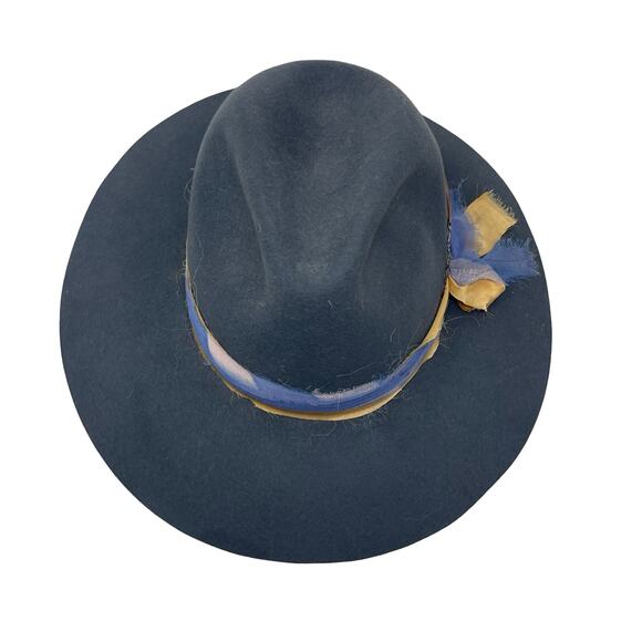 Lovely Bird Montana grey blue fedora wool hat sz M main image 6